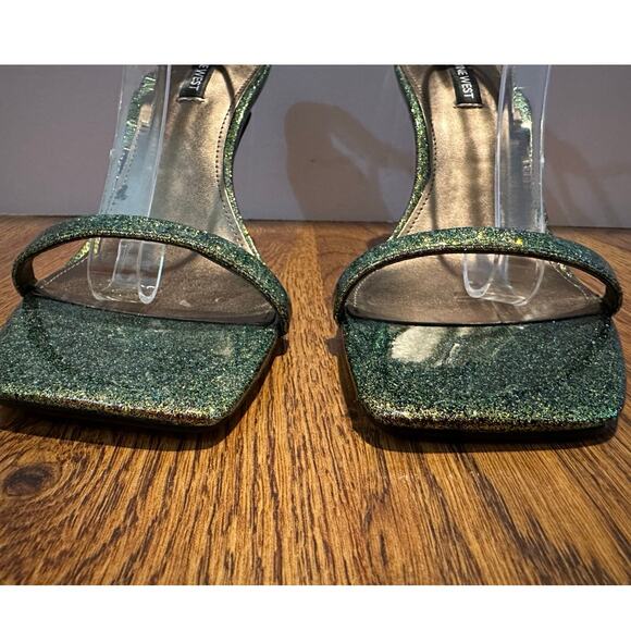 Nine West Glitter Strappy Heels – Yess Sandals | Women’s Size 10 Party Shoes - Picture 4 of 9